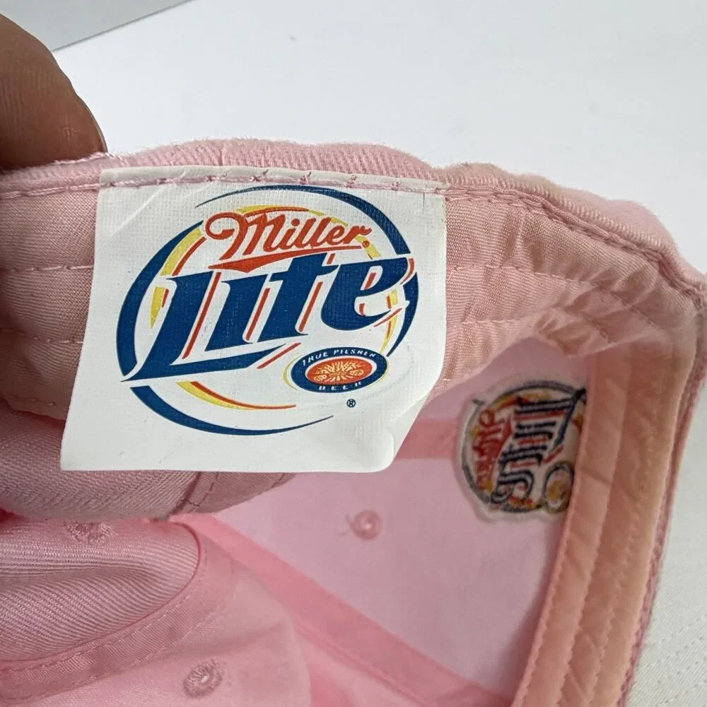 Miller Lite Women's Adjustable Hook & Loop Back Hat  Logo Pink
